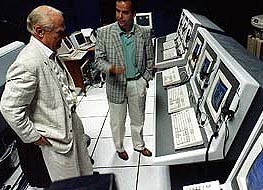 Baudry montrant  Aldrin les consoles respectives de chaque contrleur
